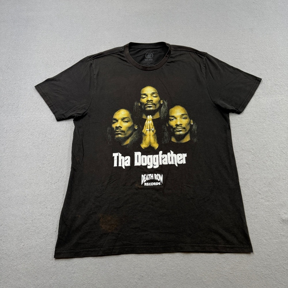 Death Row Records T-Shirt Men's XL Black Snoop Dogg Tha Doggfather Hip Hop